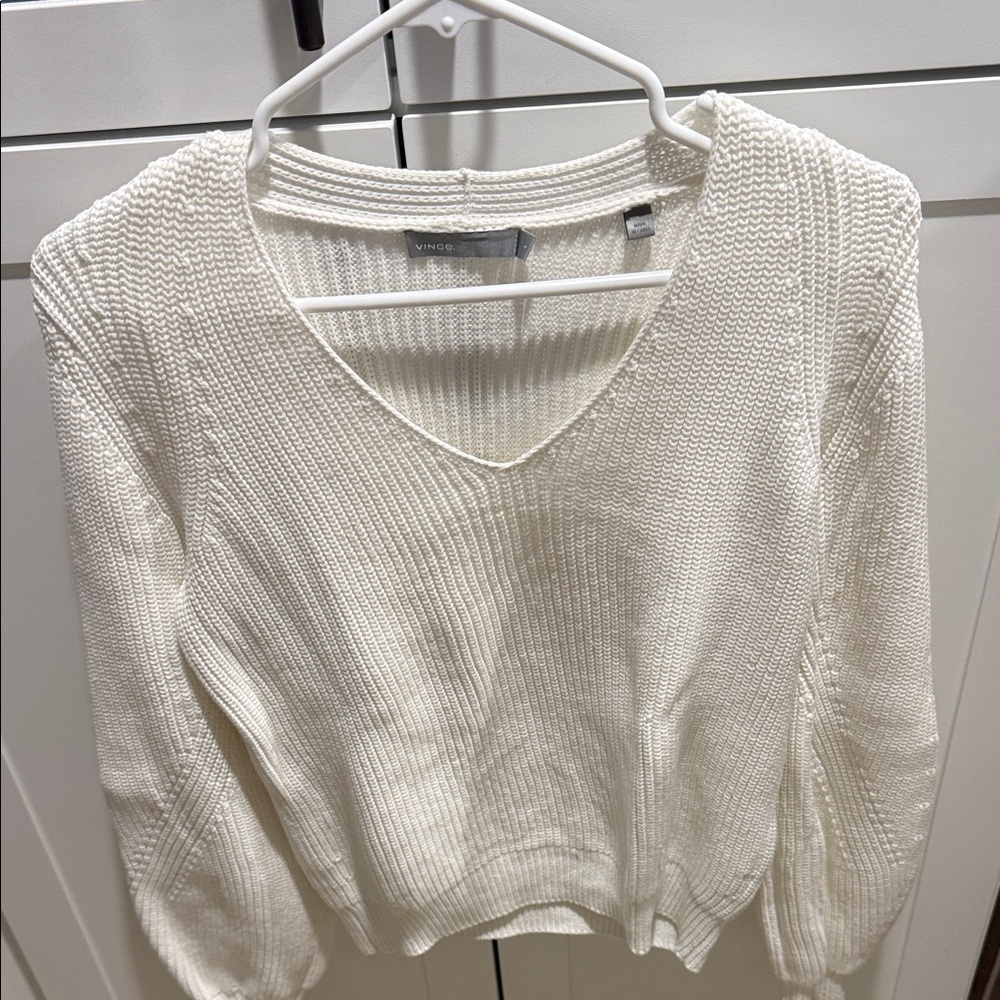 Vince Cream V-Neck Sweater